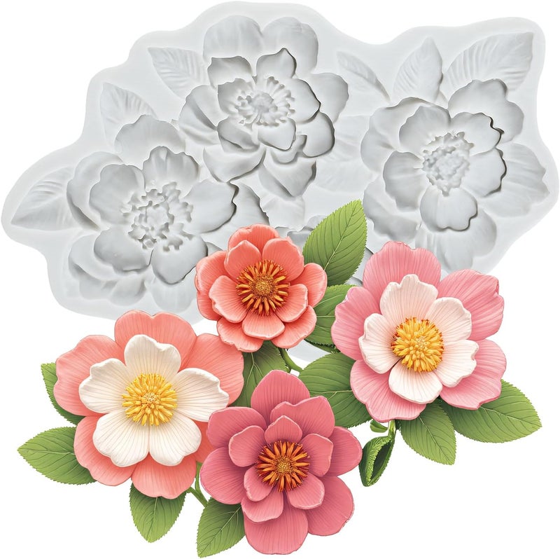 TAOXIBEI Flower Molds Flower and Leaf Silicone Mold for DIY Crafts Epoxy Resin Casting Jewelry Making - Image 1